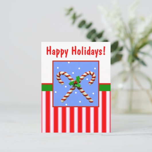 Candy Cane Feestdagenkaart (Staand voorkant)