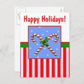 Candy Cane Feestdagenkaart (Voorkant / Achterkant)