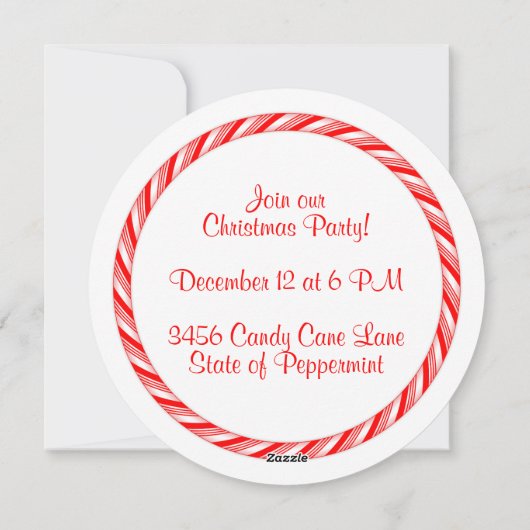 Candy Cane Feestdagenkaart (Achterkant)