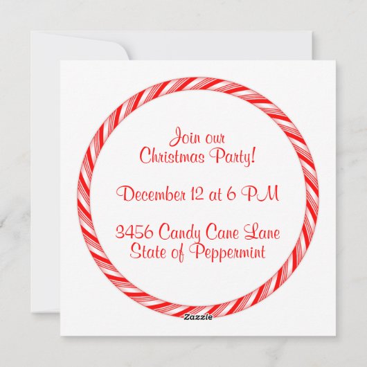 Candy Cane Feestdagenkaart (Achterkant)