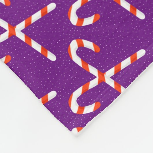 Candy Cane Fleece Blanket Deken (Hoek)