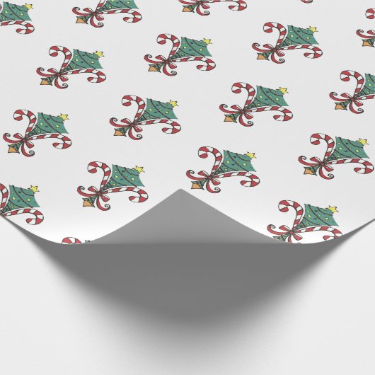 Candy Cane Fleur de Lis inpakpapier (Hoek)