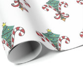 Candy Cane Fleur de Lis inpakpapier (Rol Hoek)