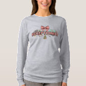 Candy Cane Font for Receptionists, Festive Office  T-shirt (Voorkant)