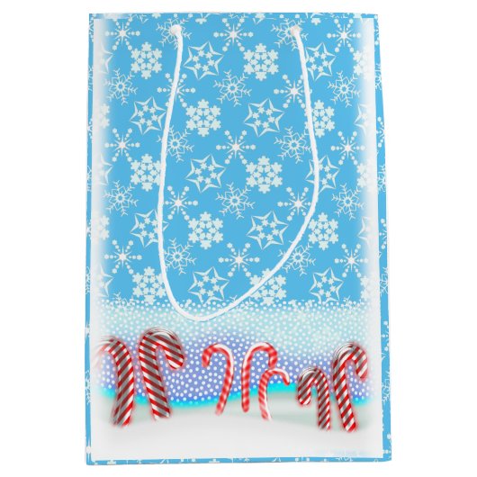 Candy Cane Forest Classic Kerstmis Medium Cadeauzakje (Voorkant)