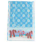 Candy Cane Forest Classic Kerstmis Medium Cadeauzakje (Achterkant)