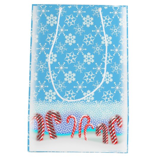 Candy Cane Forest Classic Kerstmis Medium Cadeauzakje (Achterkant)