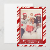 Candy Cane-foto Feestdagenkaart (Voorkant / Achterkant)