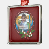 Candy Cane Foto Lijst Kerstversiering Metalen Ornament (Links)