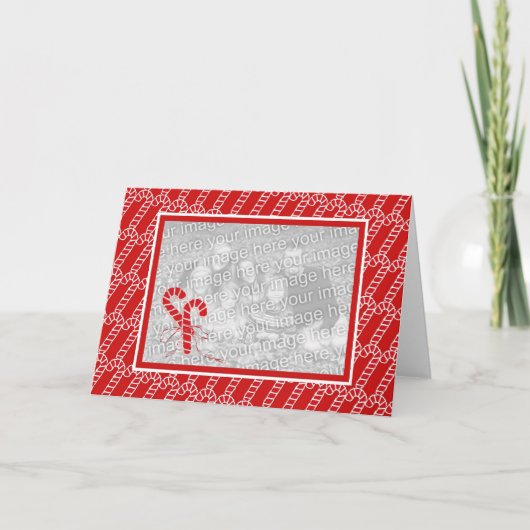 Candy Cane-fotokaart Feestdagen Kaart (Voorkant)