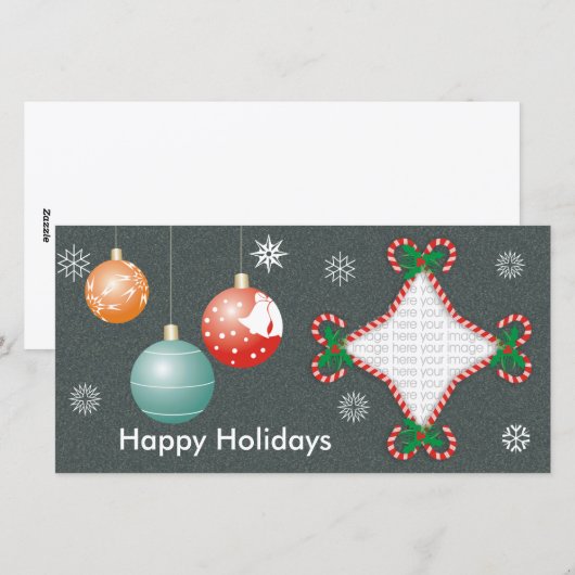 Candy Cane Fotokaart Feestdagenkaart (Voorkant / Achterkant)