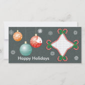 Candy Cane Fotokaart Feestdagenkaart (Voorkant)