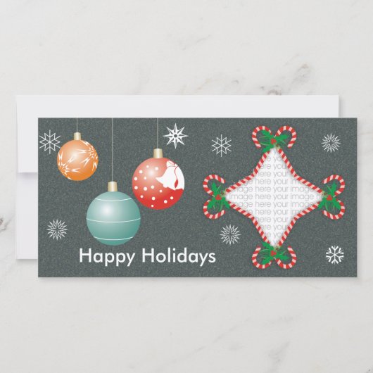 Candy Cane Fotokaart Feestdagenkaart (Voorkant)