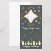 Candy Cane-fotokaart Feestdagenkaart (Voorkant / Achterkant)