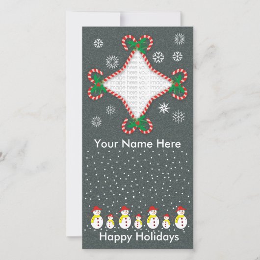 Candy Cane-fotokaart Feestdagenkaart (Voorkant)