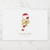 Candy Cane | Fun Christmas Wit & Goud Likeurfles Etiket (Enkel label)
