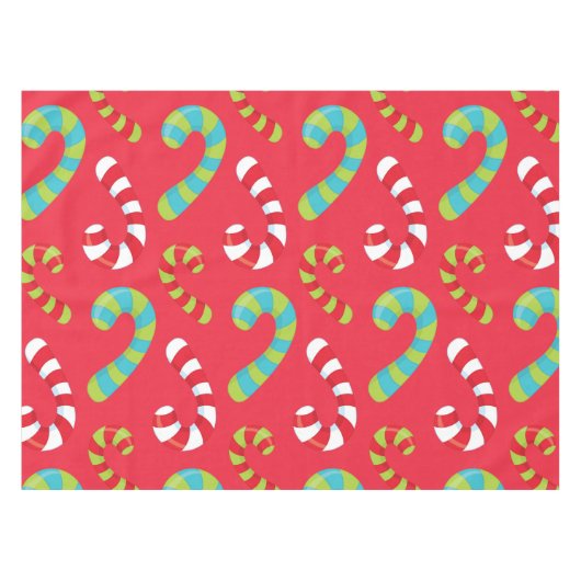 Candy Cane Fun Holiday Tablecloth Tafelkleed (Voorkant (Horizontaal))