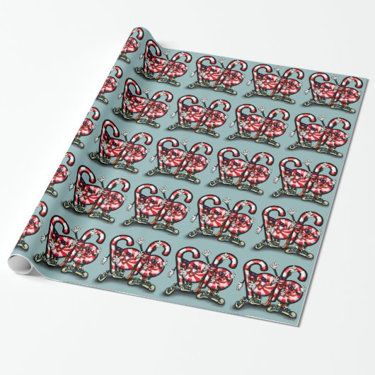 Candy Cane Gang Cadeaupapier (Uitgerold)