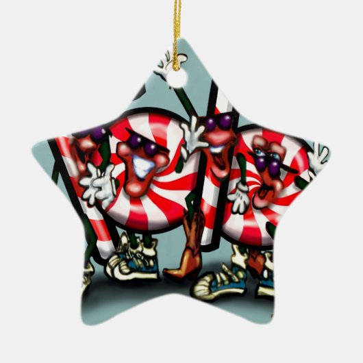 Candy Cane Gang Keramisch Ornament (Voorkant)