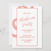 Candy Cane Geïnspireerd Kerstfeest Uitnodiging (Voorkant)