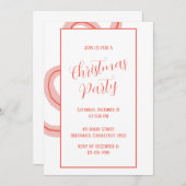 Candy Cane Geïnspireerd Kerstfeest Uitnodiging (Voorkant / Achterkant)