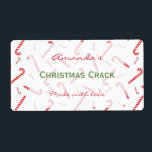 Candy Cane Gepersonaliseerde Christmas Treat Label<br><div class="desc">Candy Cane Gepersonaliseerde Christmas Treat Label. Tekst kan worden aangepast aan uw doeleinden. Perfecte cadeauetikettering voor lekkernijen,  lekkernijen en vakantieartikelen uit uw keuken.</div>