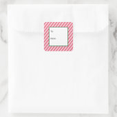 Candy Cane Gestreepte Naar Van Vierkante Sticker (Tas)