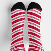 Candy Cane Gestreepte Rood en Wit Kerstvakantie Sokken (Top)
