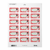 Candy Cane Gestreepte Sneeuwman Gift Label (Full Sheet)