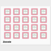 Candy Cane Gestreepte Zakelijk Vierkante Sticker (Vel)