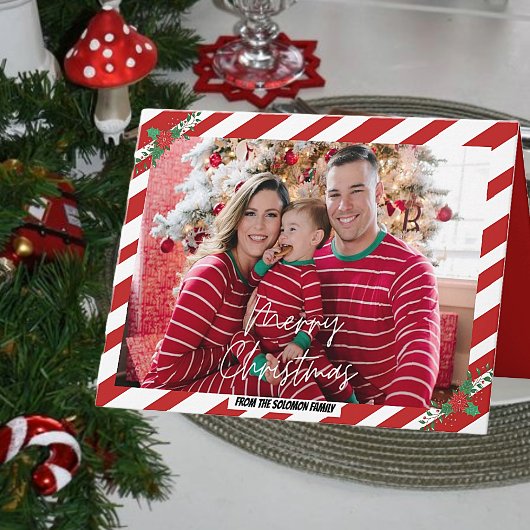 Candy Cane Gevouwen Wenskaart Kaart