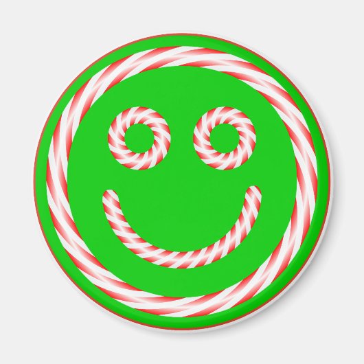 Candy Cane Gezichtsmagneet Magneet (Voorkant)