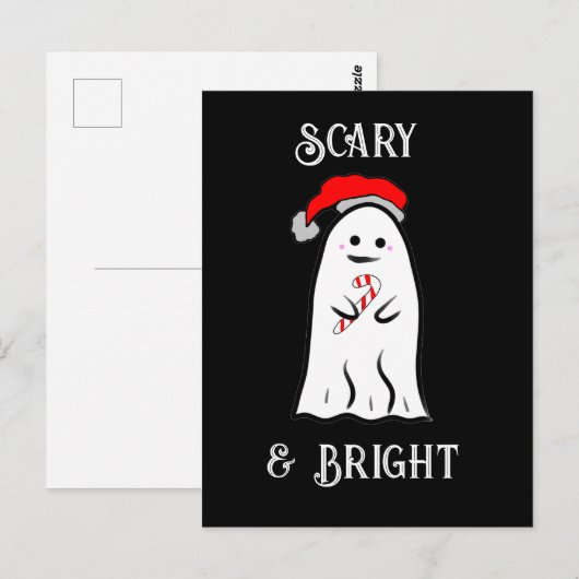 Candy Cane Ghost Briefkaart (Voorkant / Achterkant)