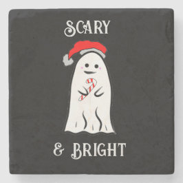 Candy Cane Ghost Stenen Onderzetter
