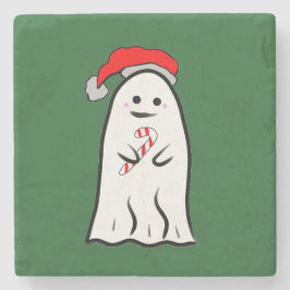 Candy Cane Ghost Stenen Onderzetter