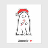 Candy Cane Ghost Sticker (Vel)