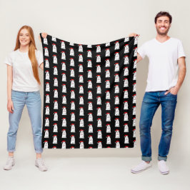 Candy Cane Ghosts Fleece Deken