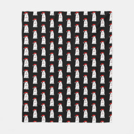 Candy Cane Ghosts Fleece Deken