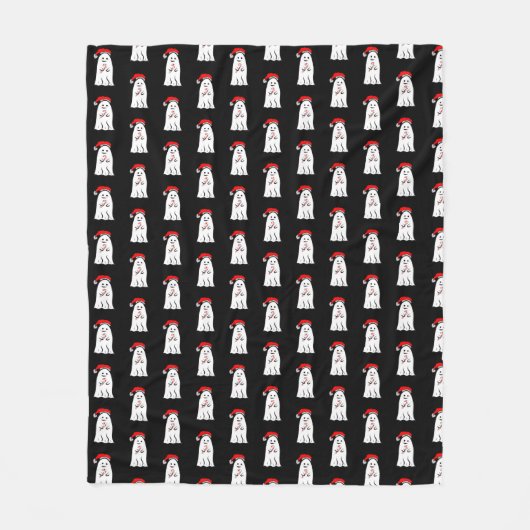 Candy Cane Ghosts Fleece Deken (Voorkant)