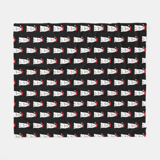 Candy Cane Ghosts Fleece Deken (Voorkant (Horizontaal))