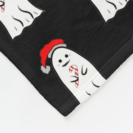 Candy Cane Ghosts Fleece Deken (Hoek)