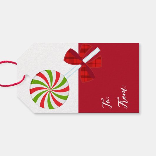Candy Cane Gift Label Cadeaulabel (Achterkant Horizontaal)