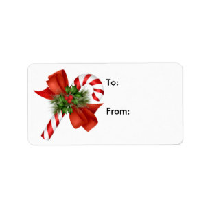 Candy Cane Gift Label - Etiket