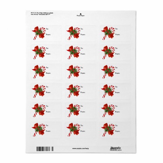 Candy Cane Gift Label - Label (Full Sheet)