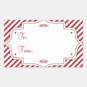 Candy Cane Gift Label Sticker