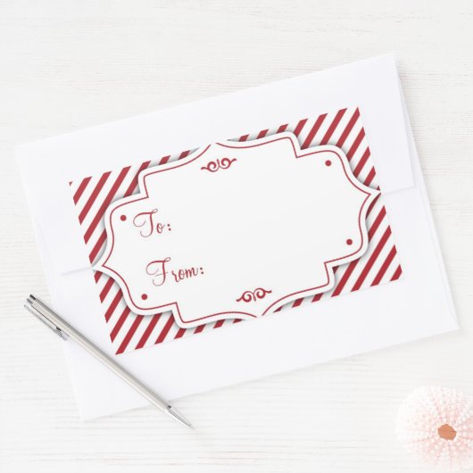Candy Cane Gift Label Sticker (Envelop)