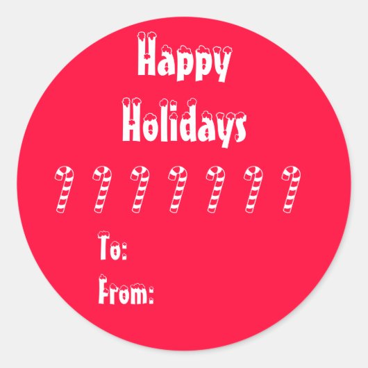 Candy Cane Gift Label Sticker (Voorkant)