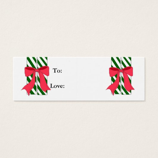 Candy Cane Gift Labels Mini Visitekaartjes (Voorkant)