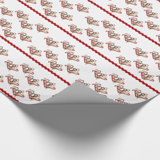 Candy Cane Gift Wrap Paper Cadeaupapier (Hoek)
