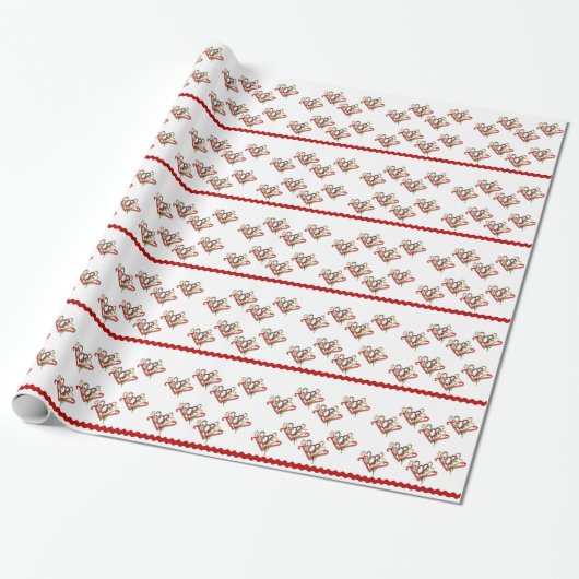 Candy Cane Gift Wrap Paper Cadeaupapier (Uitgerold)